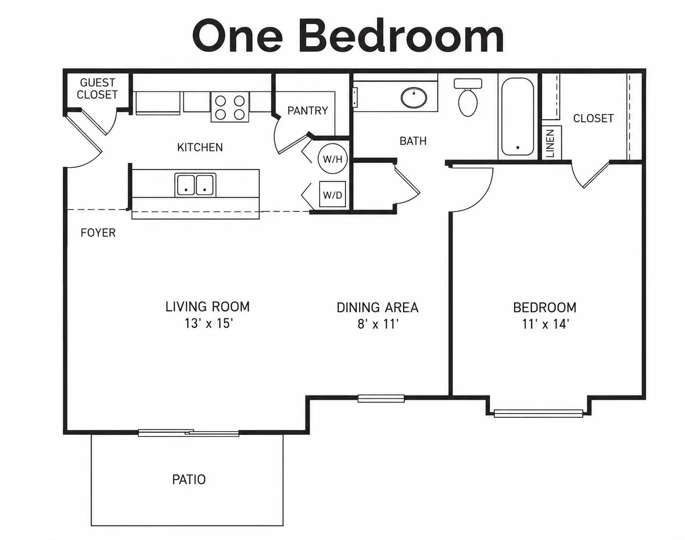 One Bedroom floor plan
