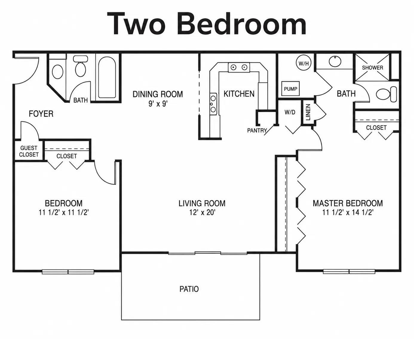 Two Bedroom floor plan