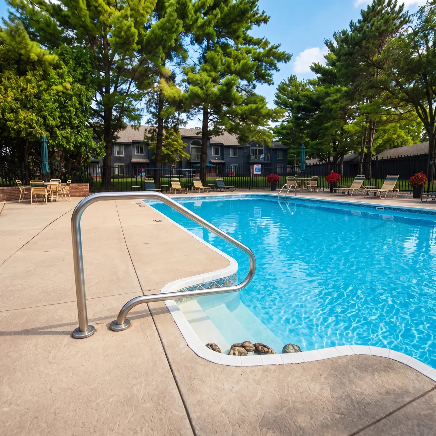 A closer view of the York Woods Center swimming pool