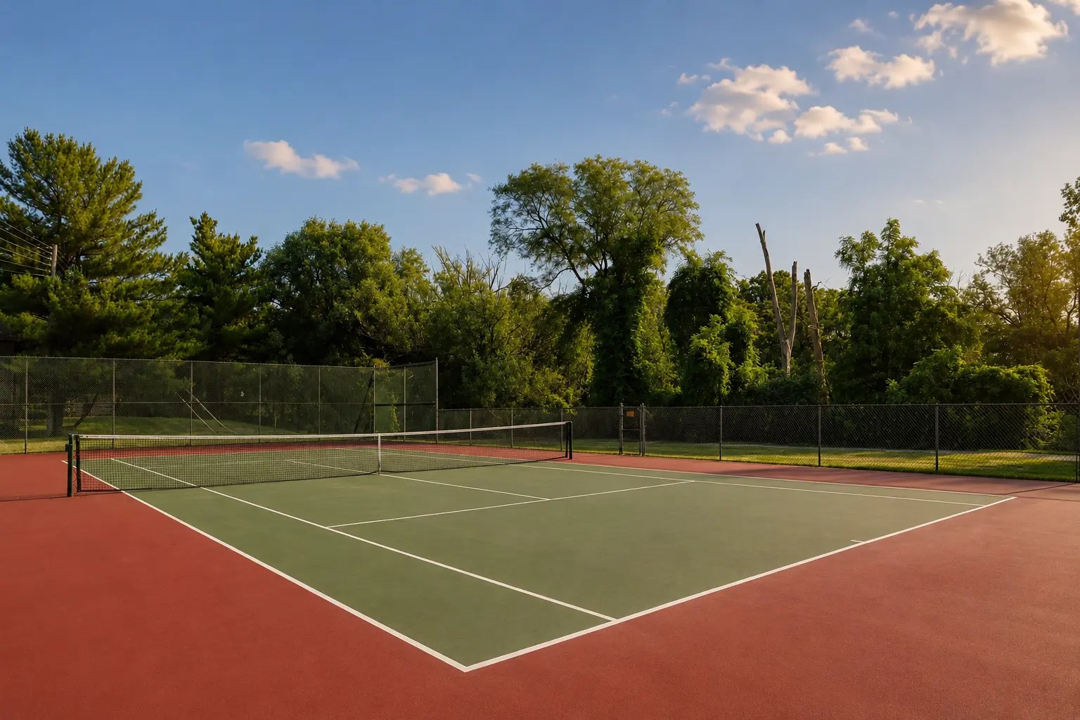 Tennis courts at York Woods Center.